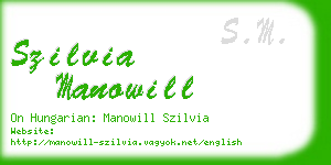 szilvia manowill business card